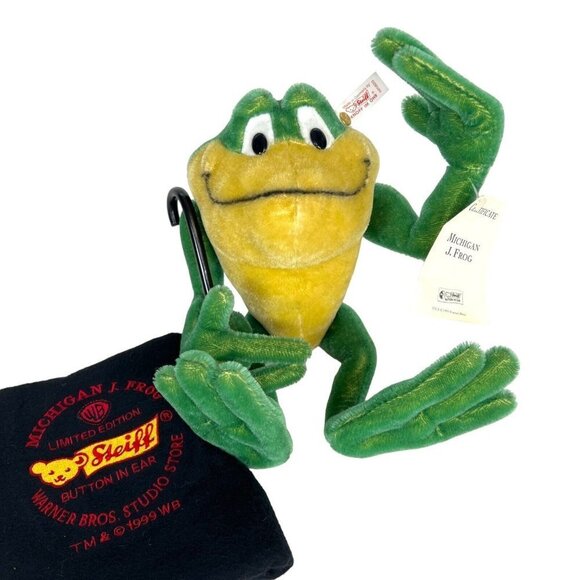 STEIFF Michigan J Frog Warner Bros 665820 Cane Dust Bag Tags Vintage 1999 No Hat
